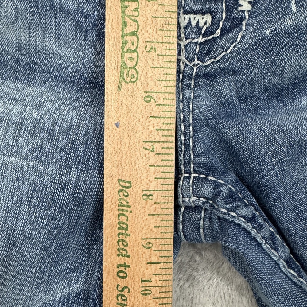 Big Star Liv Capri Jeans Women 28R Blue Medium Wash Embroidered Stretch Denim - Picture 13 of 16